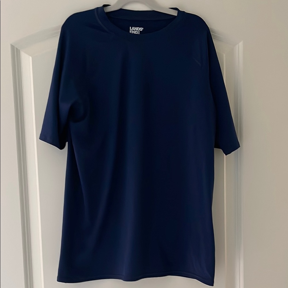 Boy’s Lands' End Blue Short Sleeve Rashguard